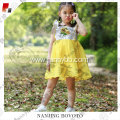 Child yellow sunflower fancy wedding dancing dress